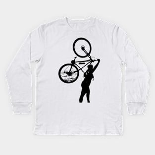 woman bike Kids Long Sleeve T-Shirt